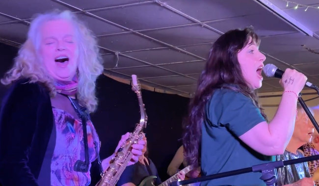 the band on stage in March 2024