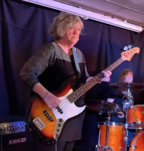 the band on stage in March 2024