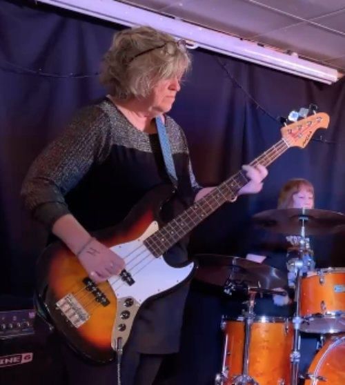 the band on stage in March 2024