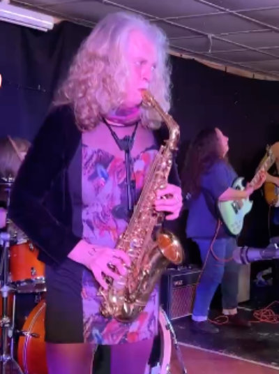 the band on stage in March 2024