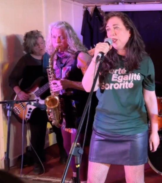 the band on stage in March 2024